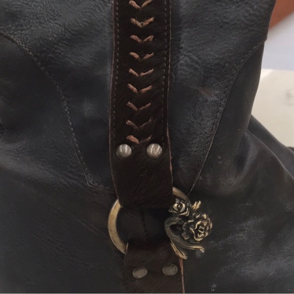 Siren by Mark Nason genuine Leather with Fur stripe down the side Boots - Picture 3 of 11